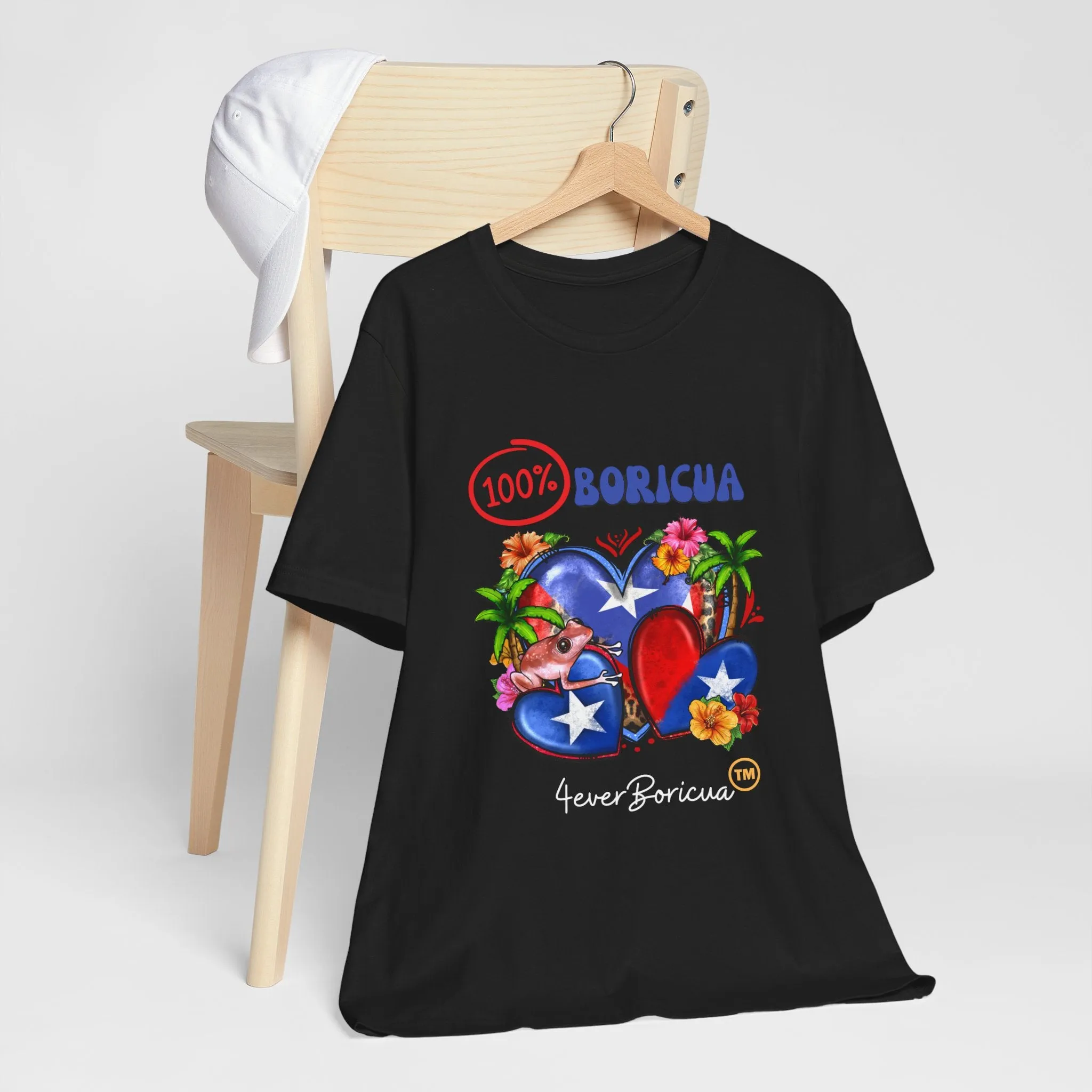 100% BORICUA PUERTO RICO Unisex Shirt Puerto Rican Elements 4everBoricua™️