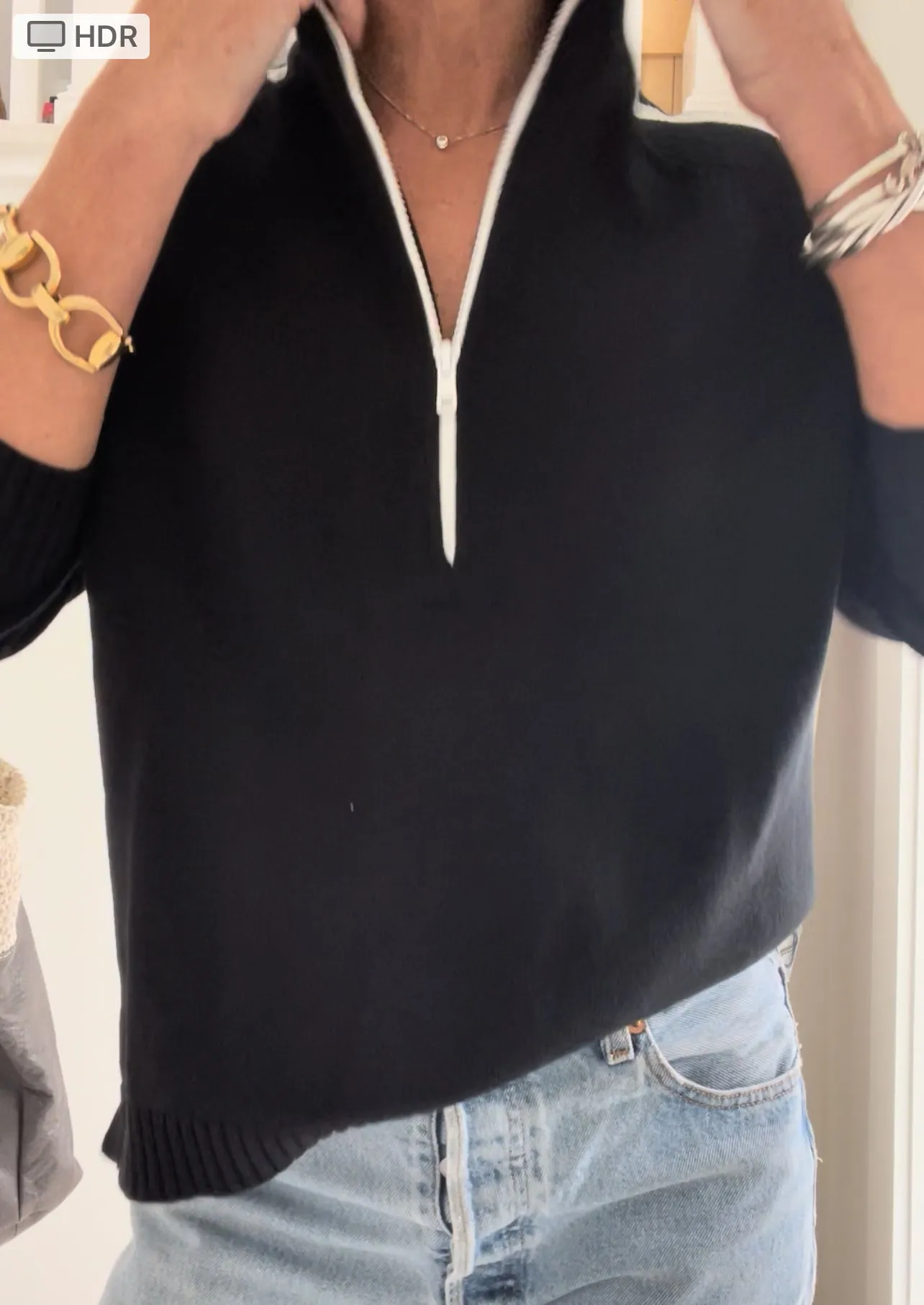 1/2 Zip I'M DIFFICULT Double Diamond Sweater