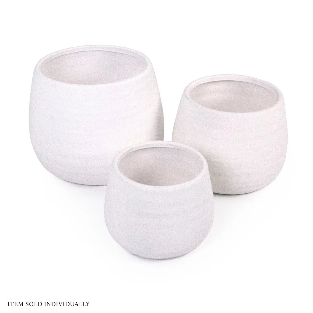 15300 Textured White Terracotta Vase – Elegant Home Décor for Modern and Minimalist Styles