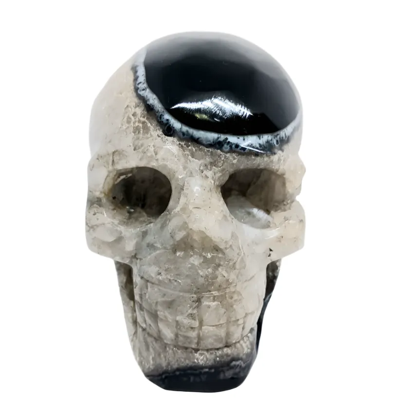 2.7lbs Black Banded Agate Crystal Skull