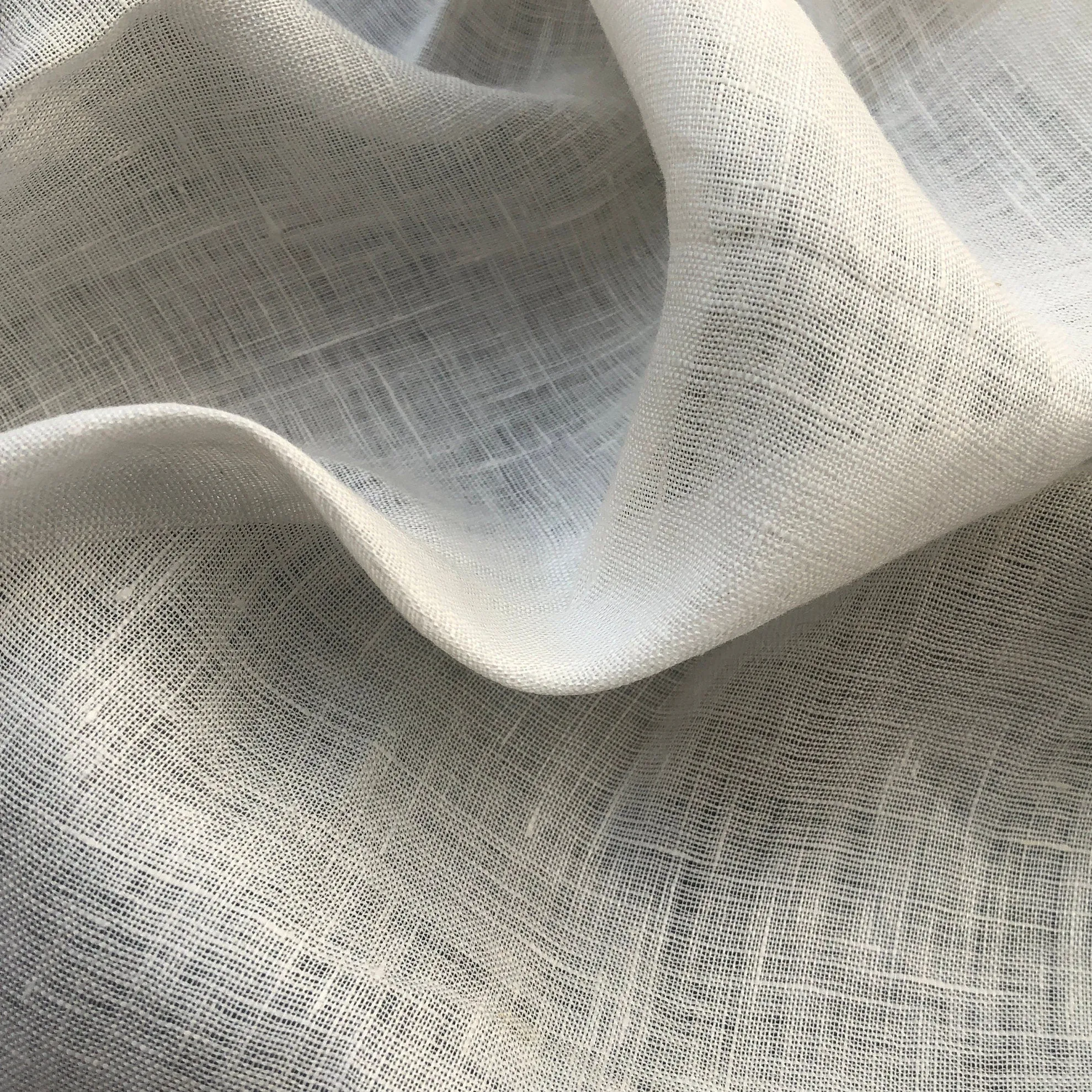56" 100% Linen Off White 3 OZ Handkerchief Woven Fabric By the Yard