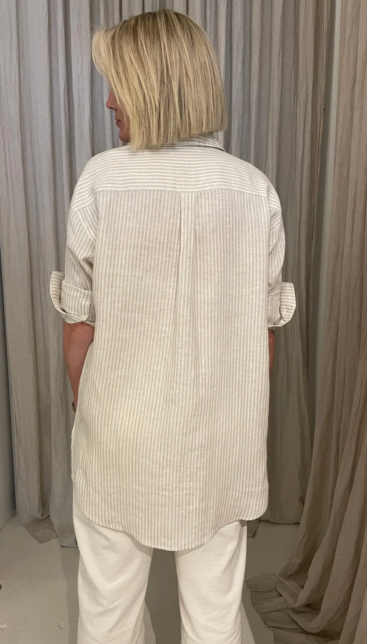 Alexa Stripe Shirt - Natural/Ivory