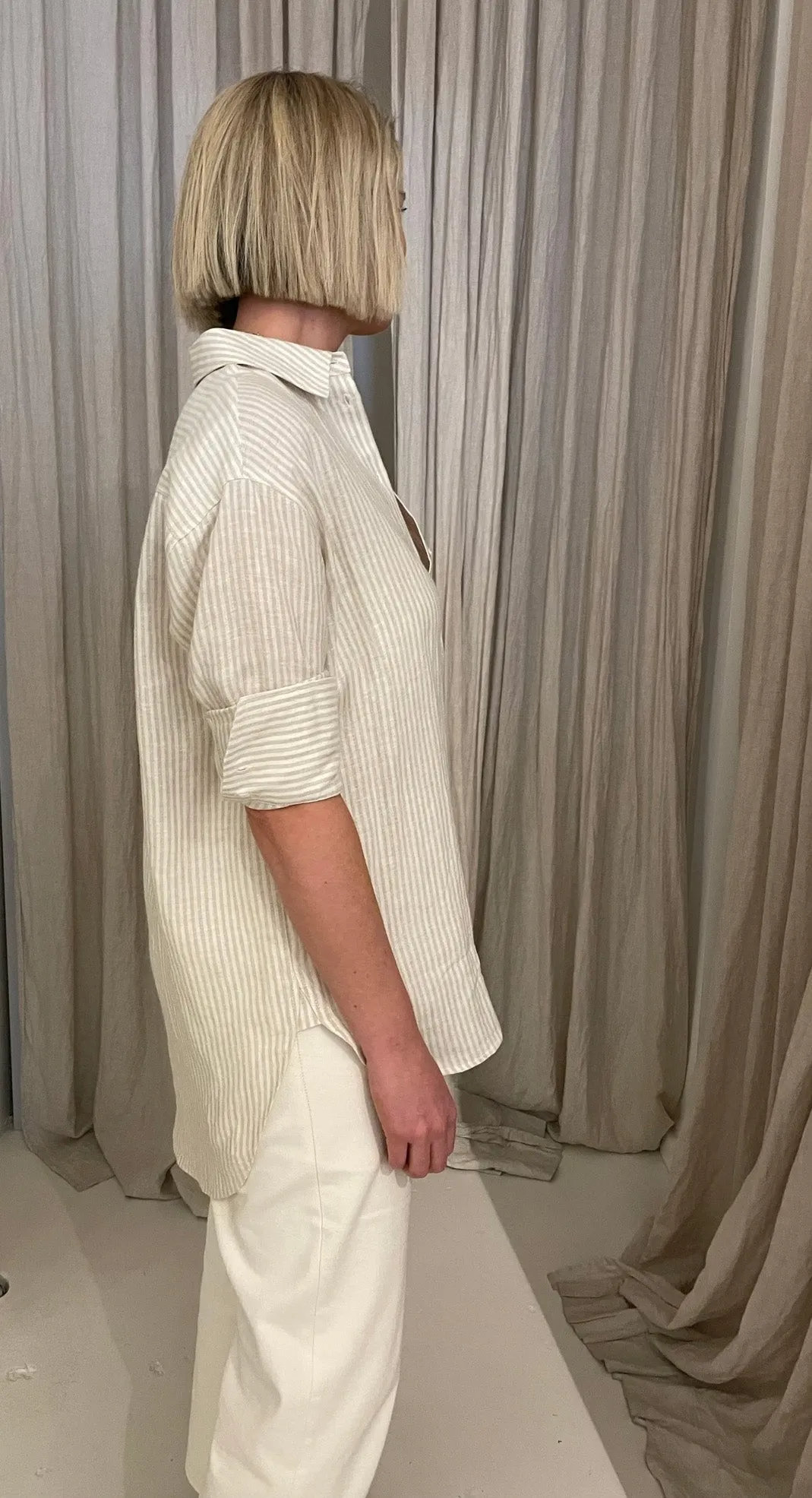 Alexa Stripe Shirt - Natural/Ivory