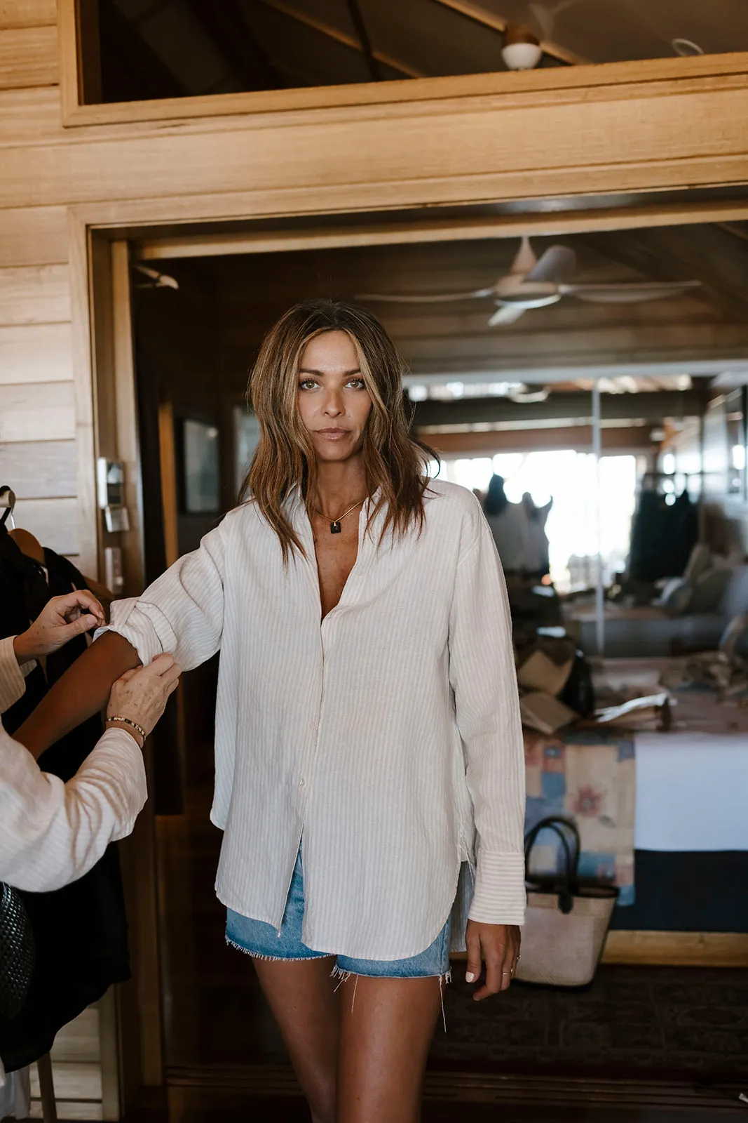 Alexa Stripe Shirt - Natural/Ivory