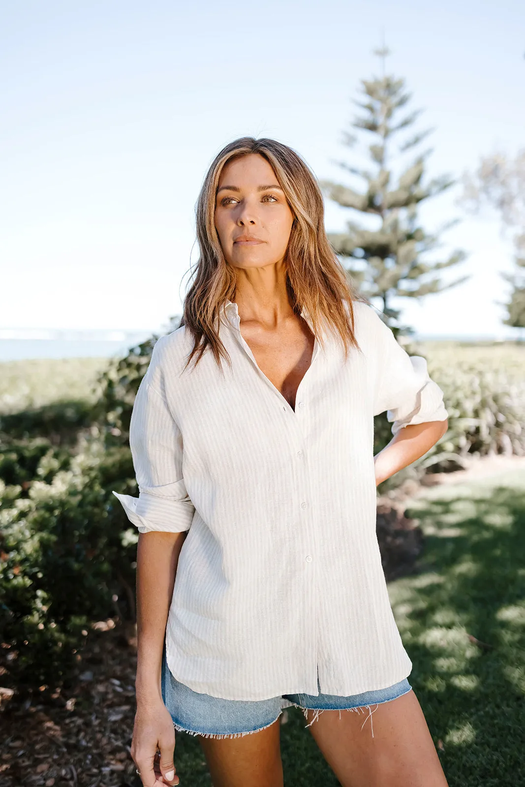 Alexa Stripe Shirt - Natural/Ivory