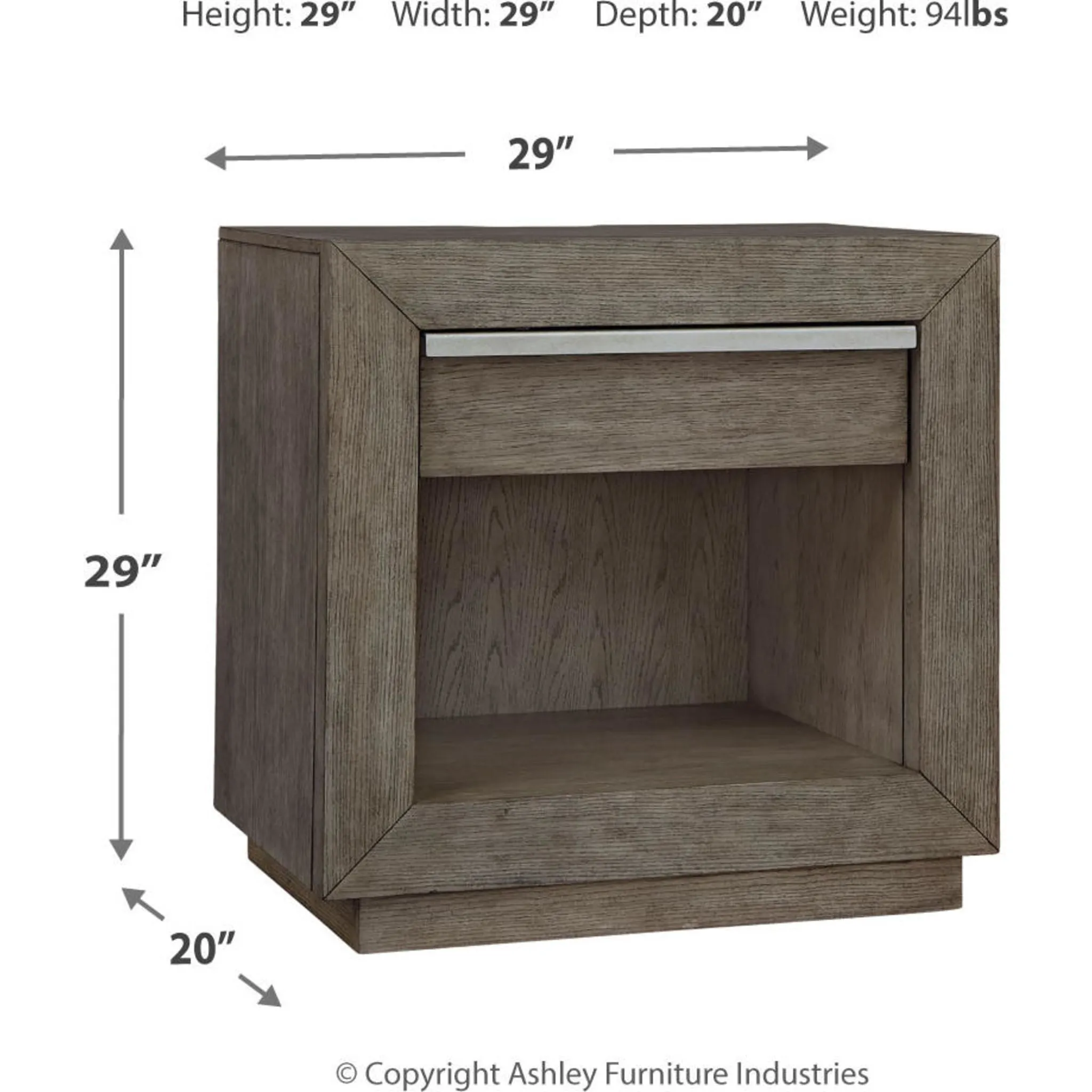 Anibecca One Drawer Nightstand