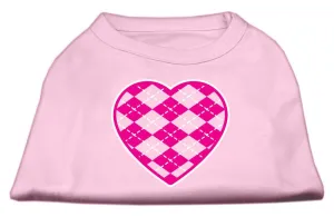 Argyle Heart Pink Screen Print Shirt Light Pink XXXL (20)