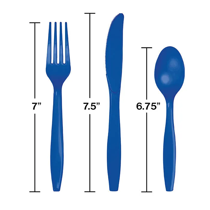 Bulk Cobalt Blue Assorted Plastic Cutlery (288 per Case)