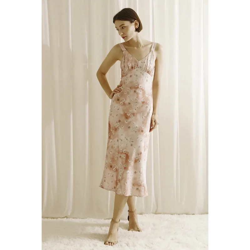 Cherry Blossom Midi Dress Pink Multi