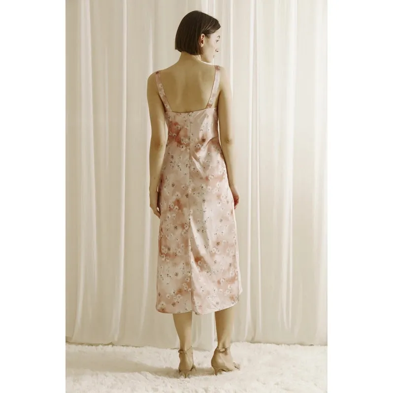 Cherry Blossom Midi Dress Pink Multi