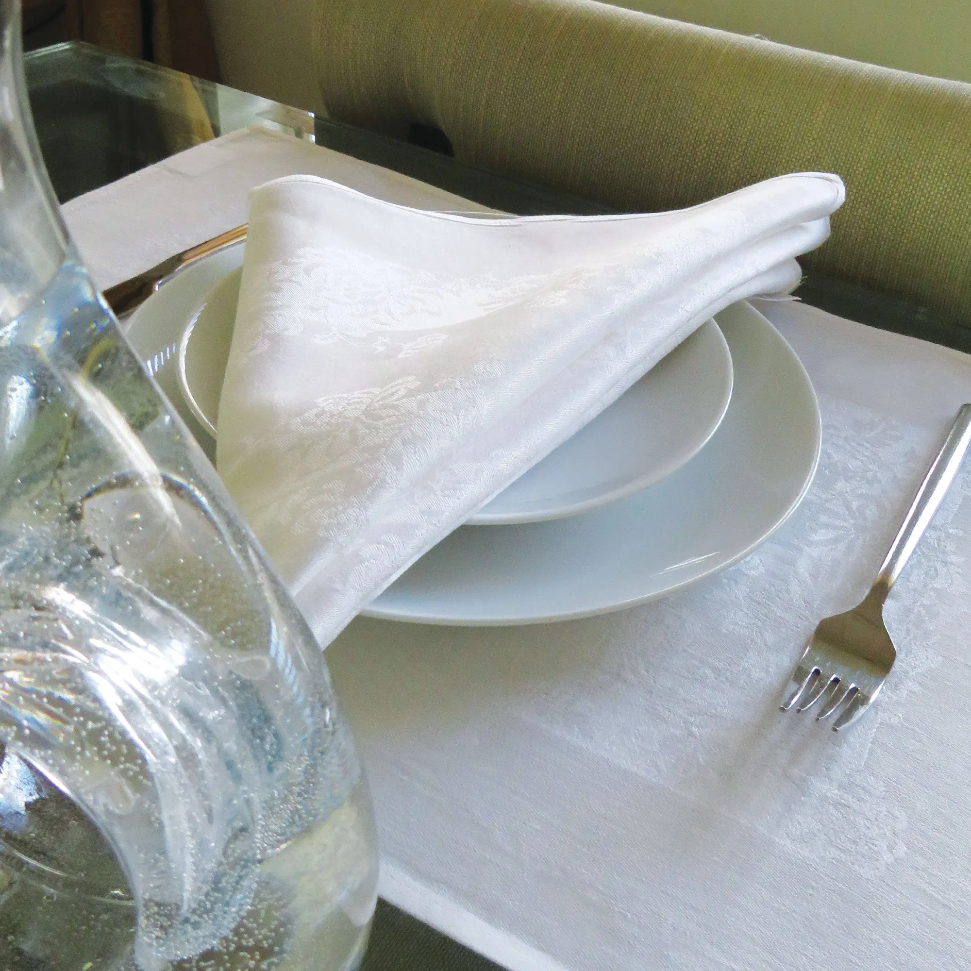 Chrysanthemum Double Damask Irish Linen Napkin