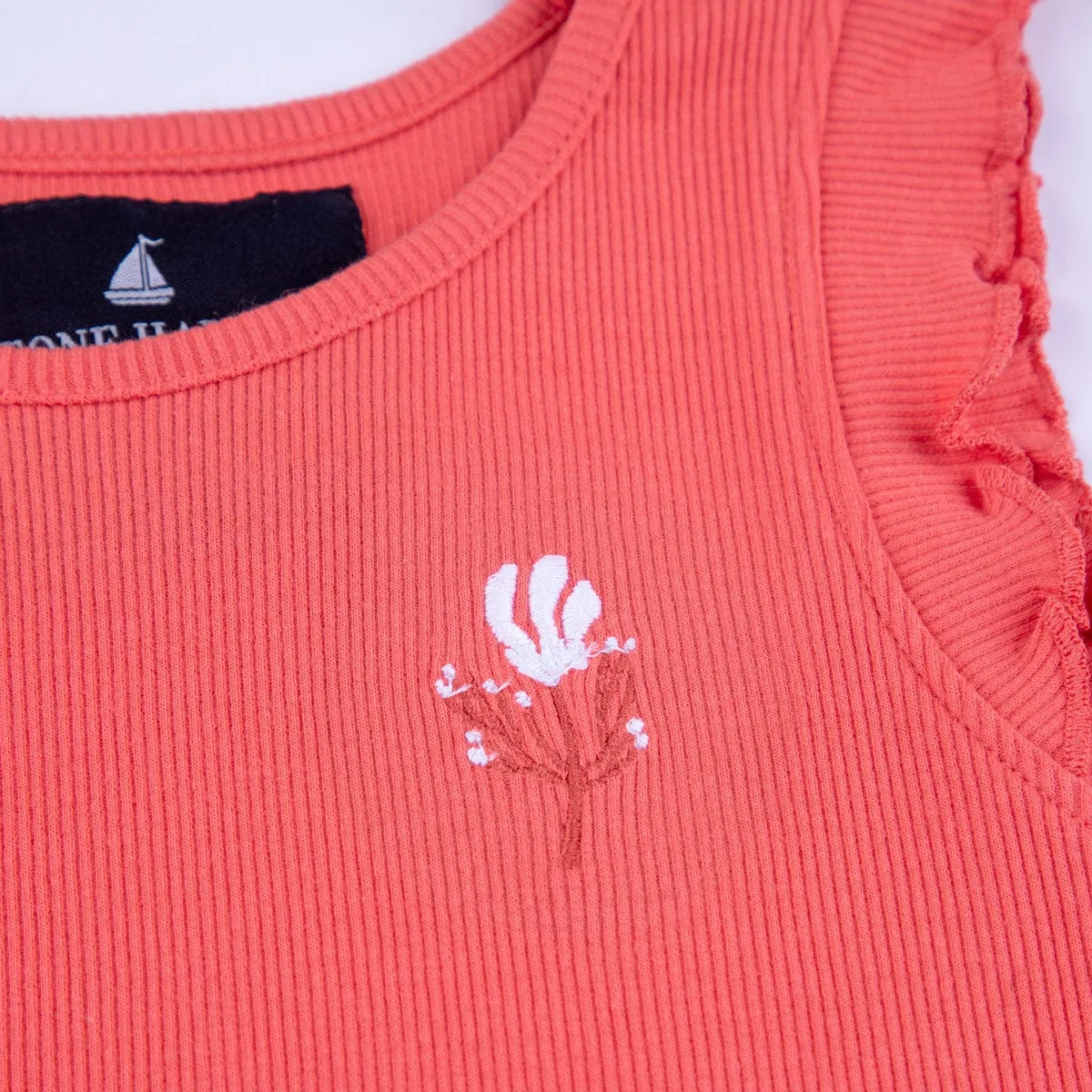 GIRL'S ORANGE SLEEVLESS TOP