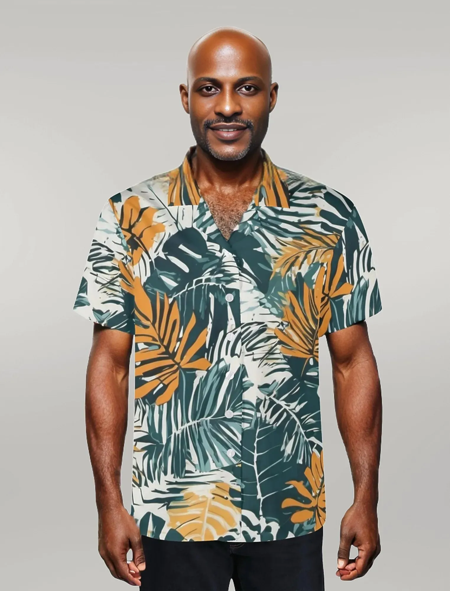 Jungle Voyage Mens Casual Hawaiian Shirt