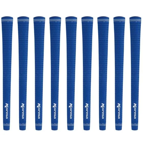 Karma Velour Blue Standard - 9 Piece Golf Grip Bundle