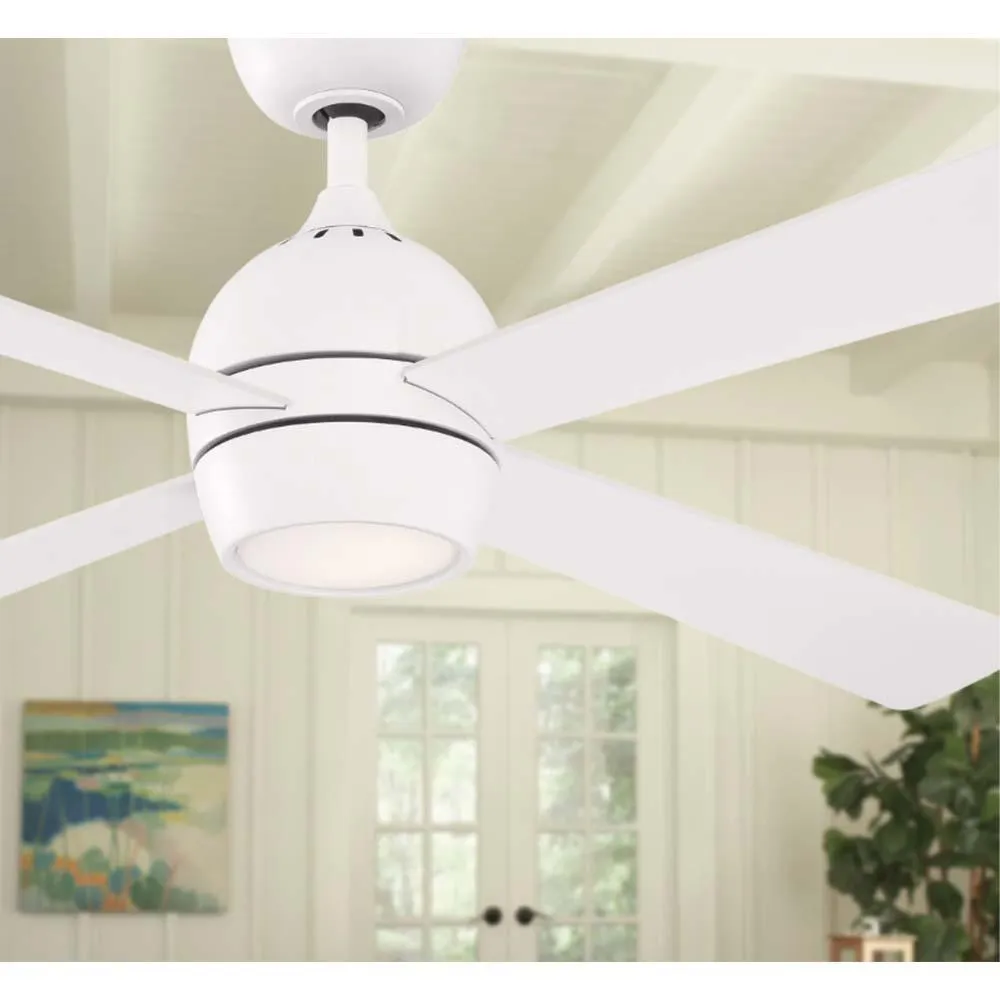 Kwad 44 Inch Matte White Modern LED Ceiling Fan with Remote