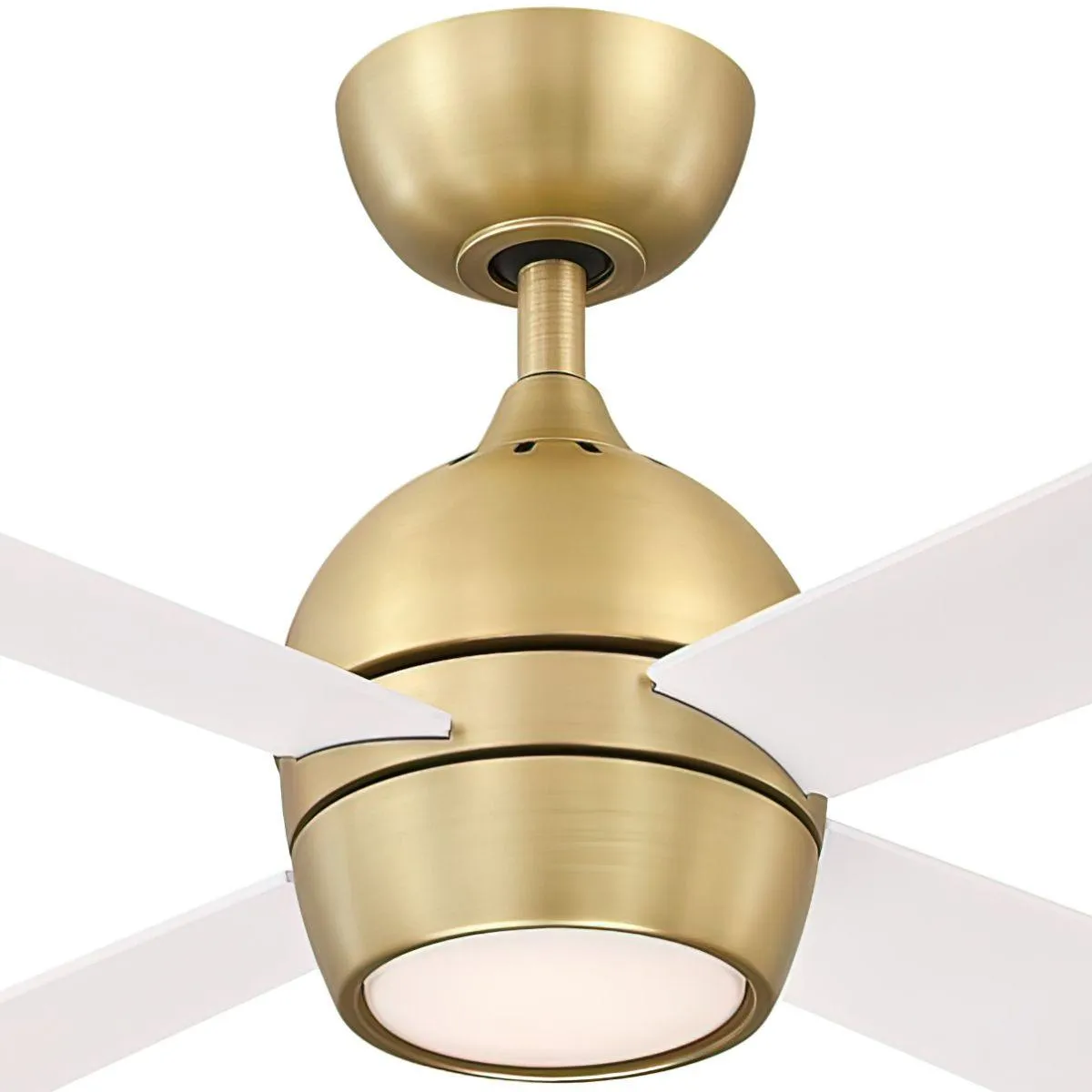Kwad 52 Inch Brushed Satin Brass Modern LED Ceiling Fan with Remote