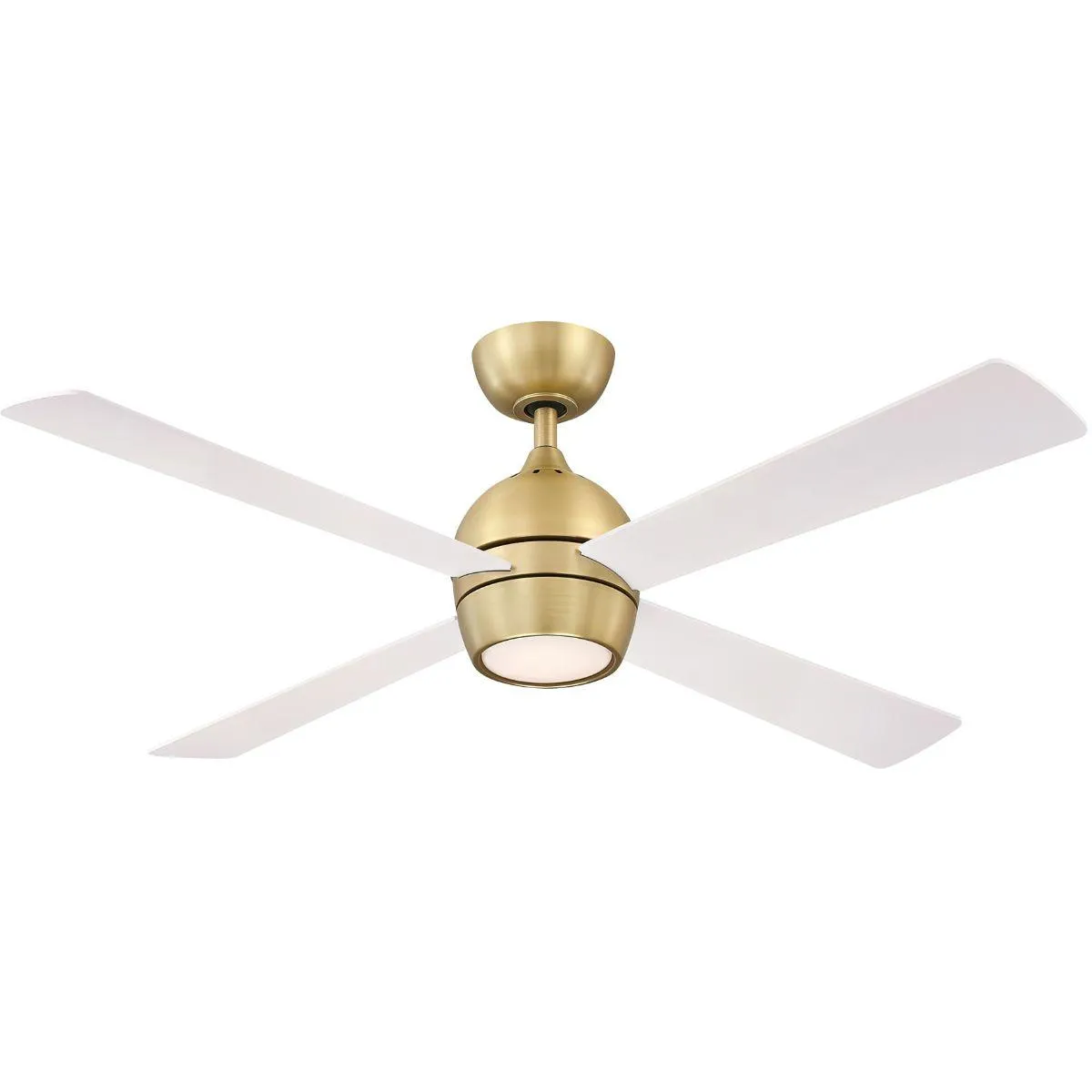Kwad 52 Inch Brushed Satin Brass Modern LED Ceiling Fan with Remote