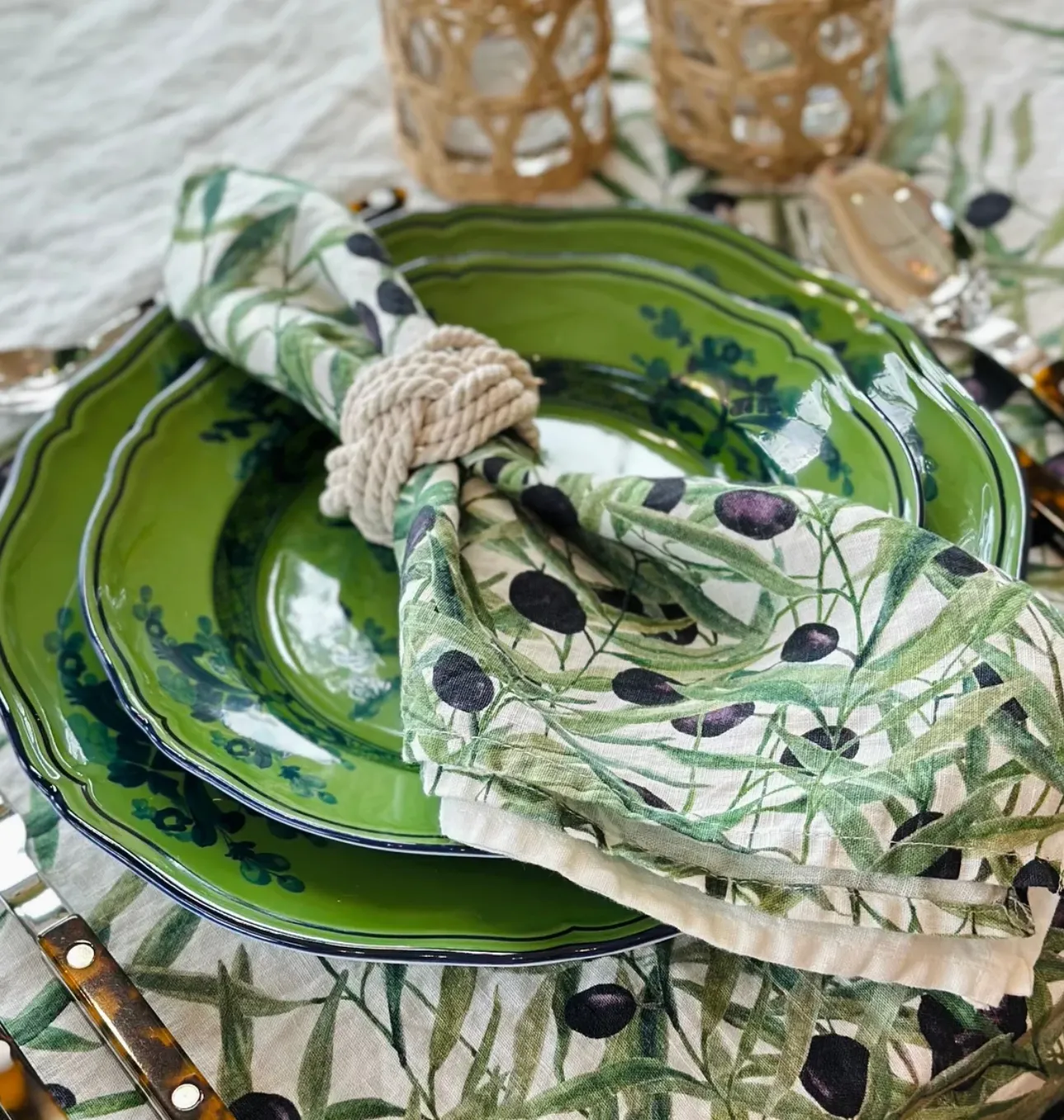 Le Olivier Linen Dinner Napkin