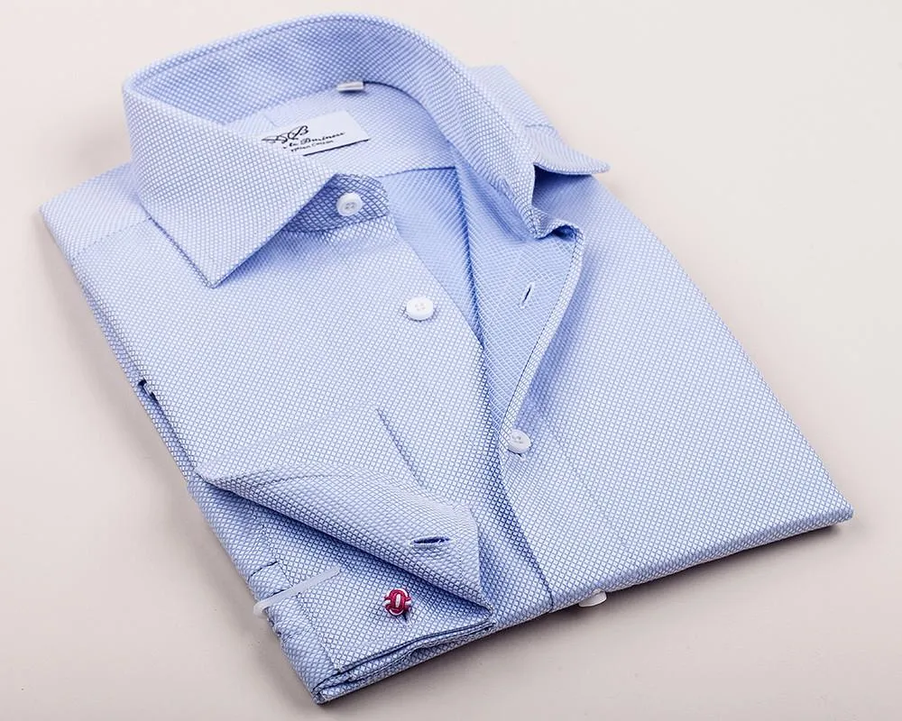 Light Blue Marcella Formal Business Dress Shirt Luxury Double French Cuff Fashion