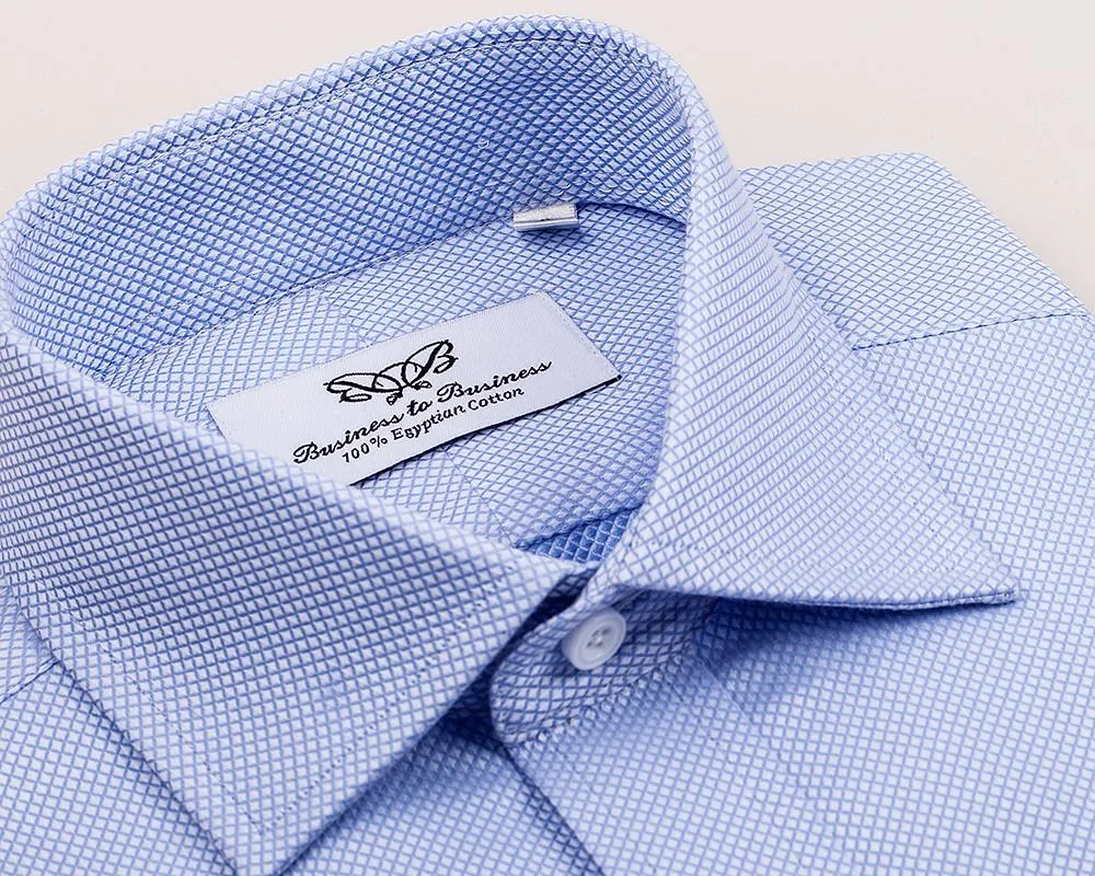 Light Blue Marcella Formal Business Dress Shirt Luxury Double French Cuff Fashion