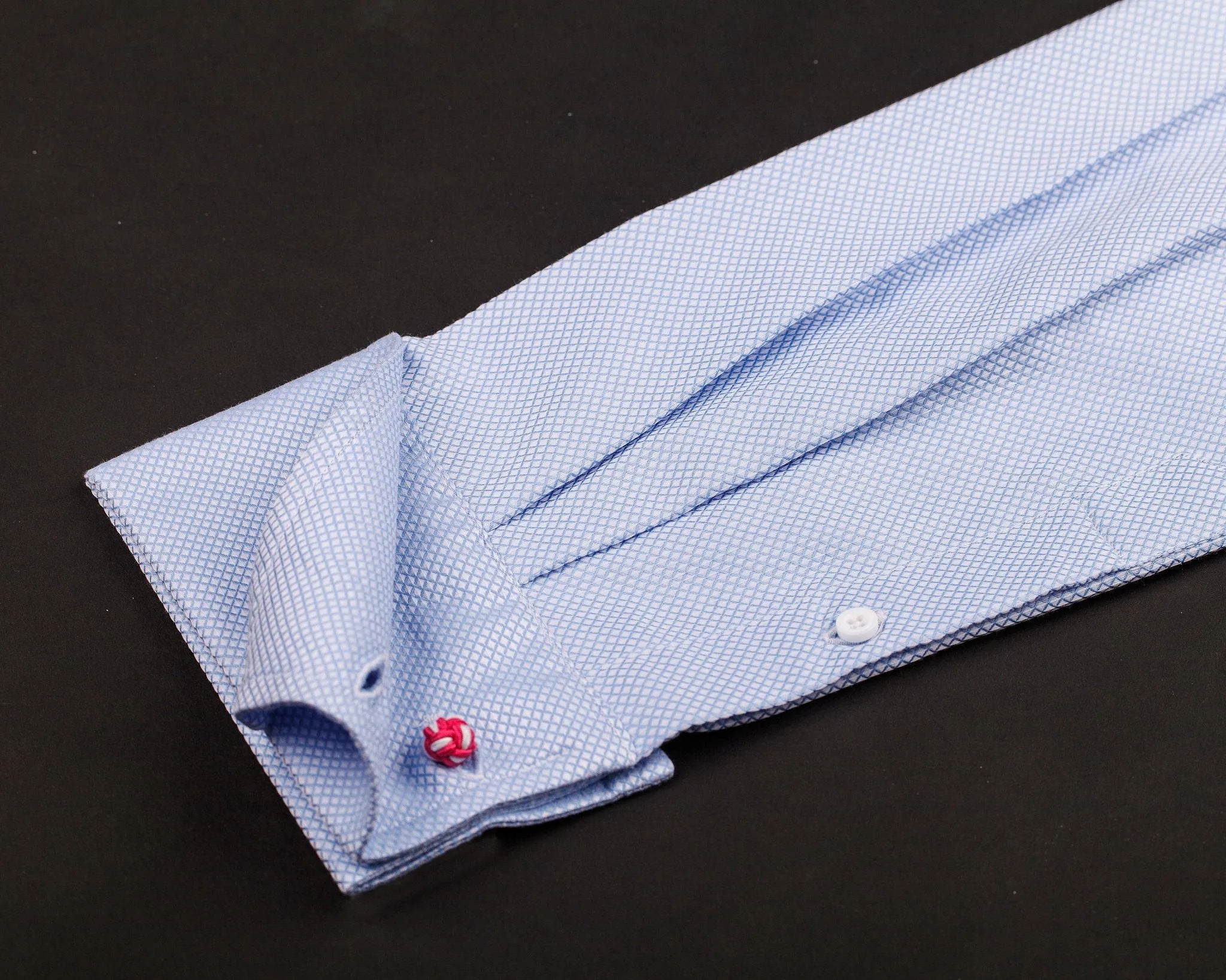 Light Blue Marcella Formal Business Dress Shirt Luxury Double French Cuff Fashion