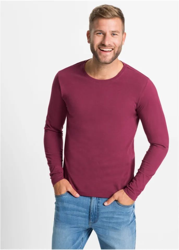 Long sleeve shirt (3 pieces) Bpc Bonprix Collection, gray