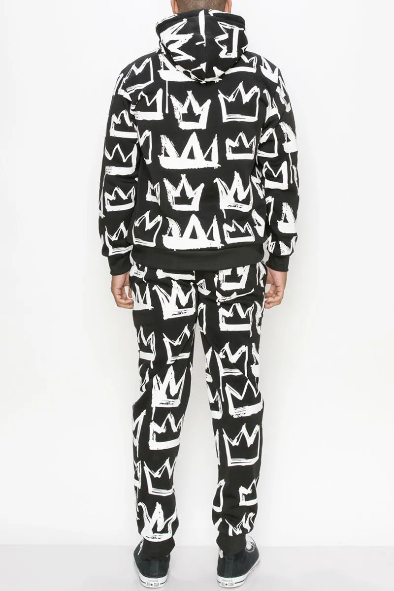 Men King Fleece Jogging Outfit Set