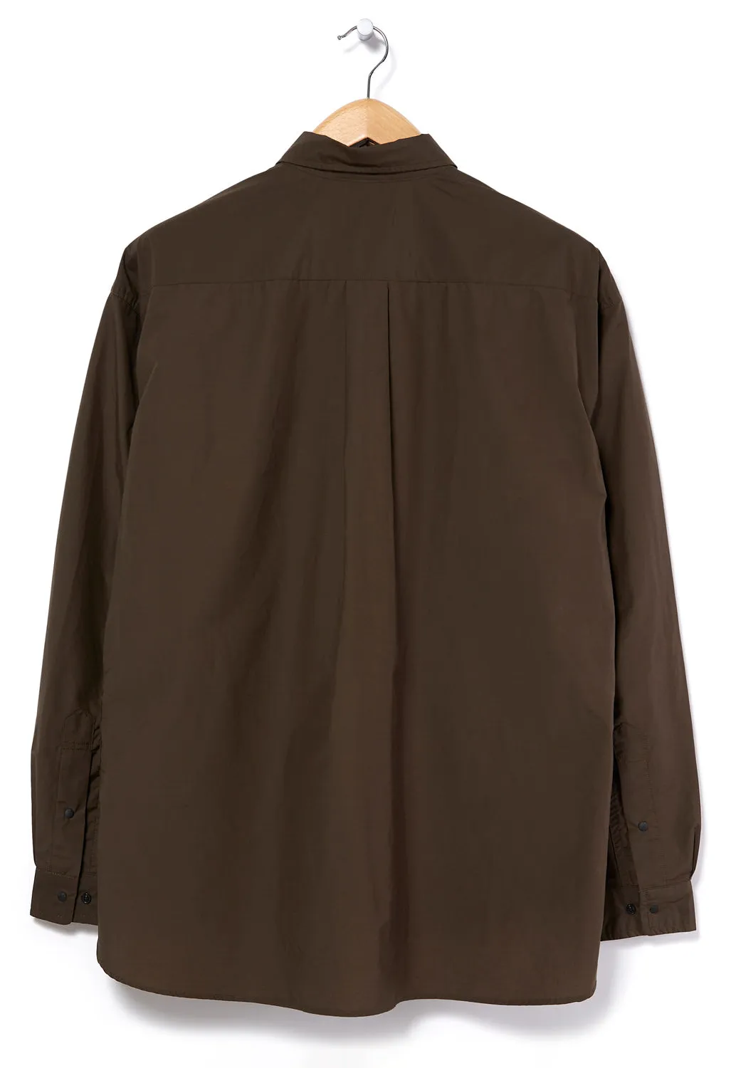 Nanga Men's Cotton / Nylon Ripstop Camp Shirt - Dark Brown
