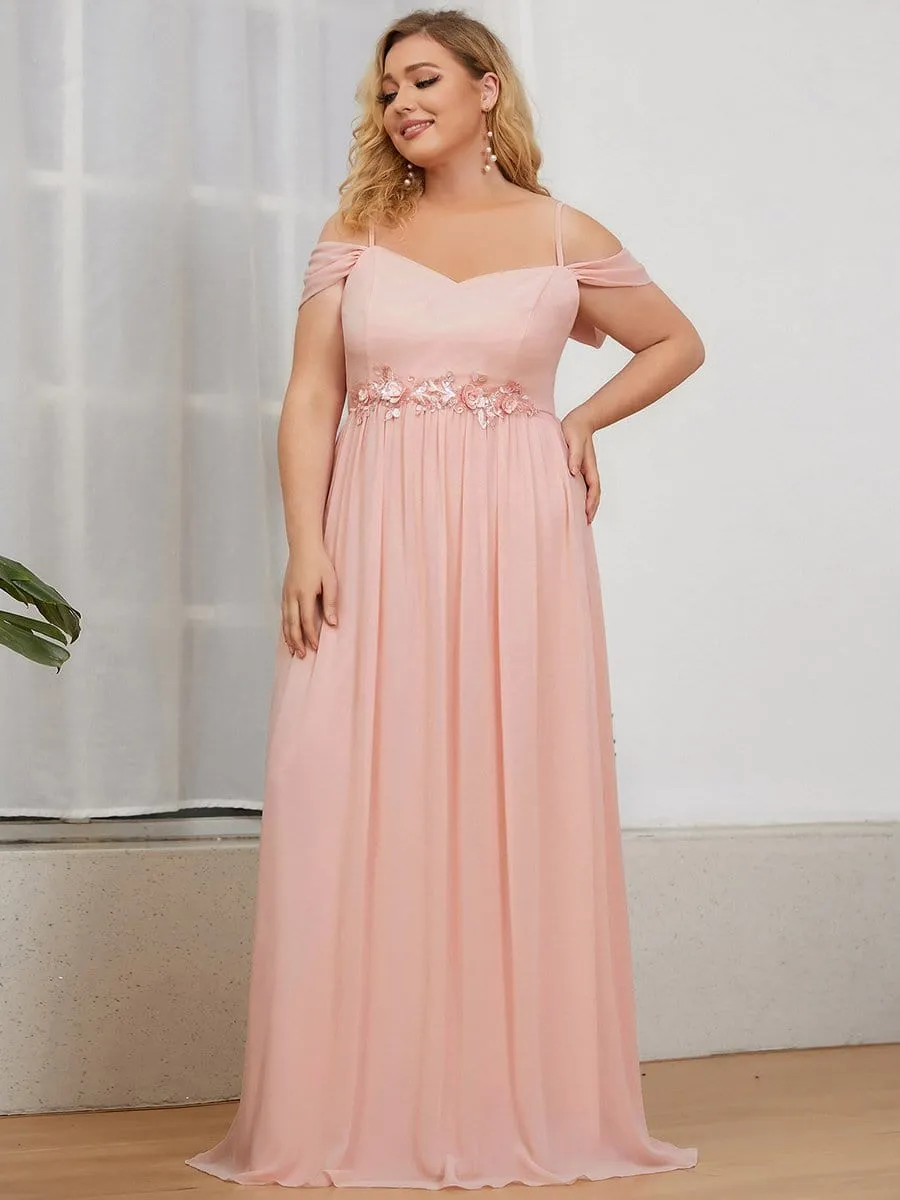 Plus Size Sequin A-Line Cold Shoulder Bridesmaid Dress