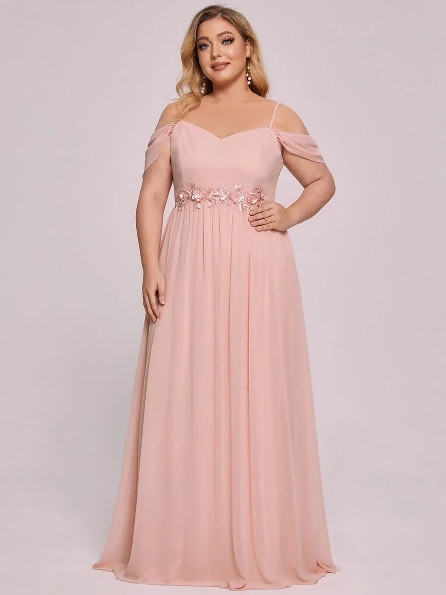 Plus Size Sequin A-Line Cold Shoulder Bridesmaid Dress