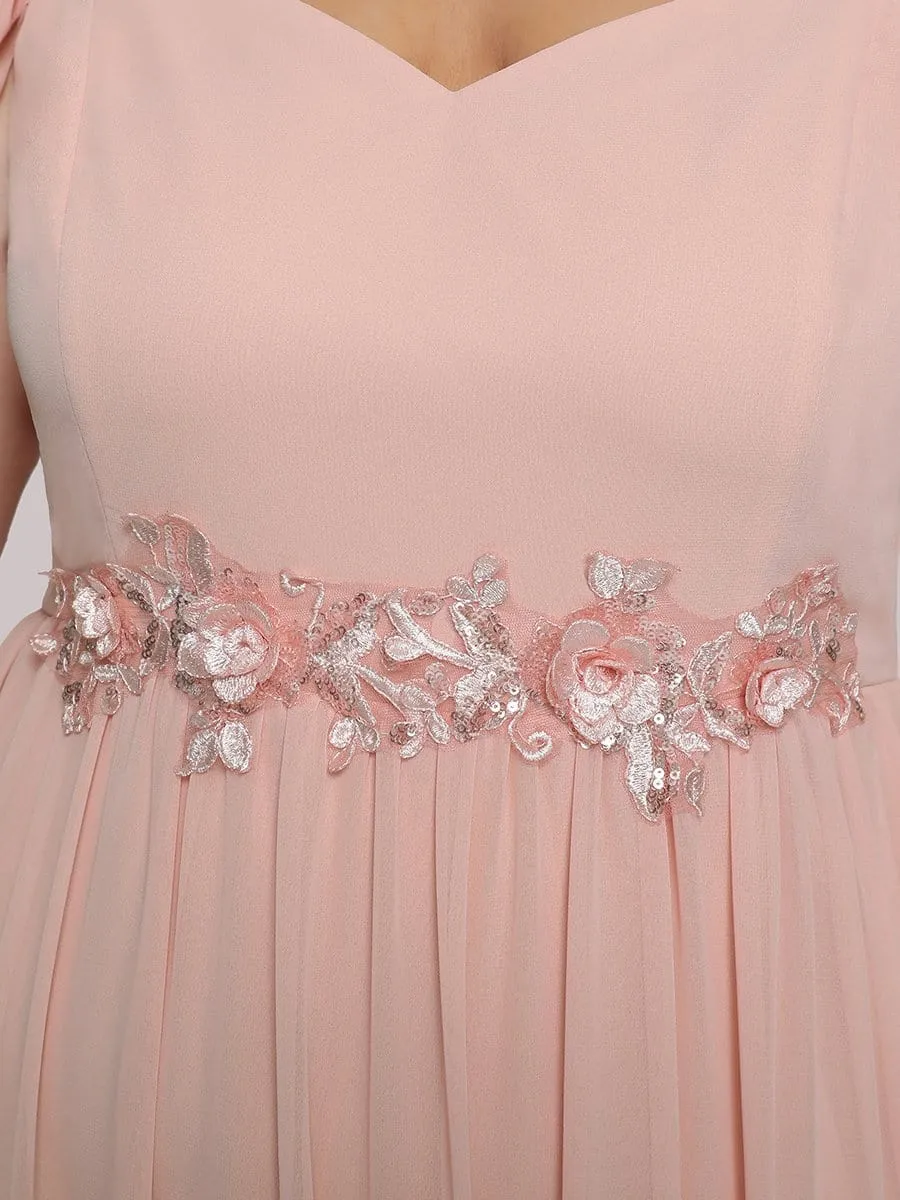 Plus Size Sequin A-Line Cold Shoulder Bridesmaid Dress