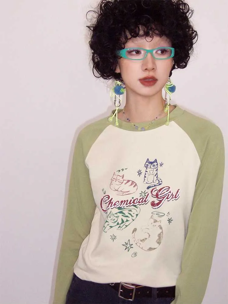 Printed long sleeve T-shirt【s0000009637】