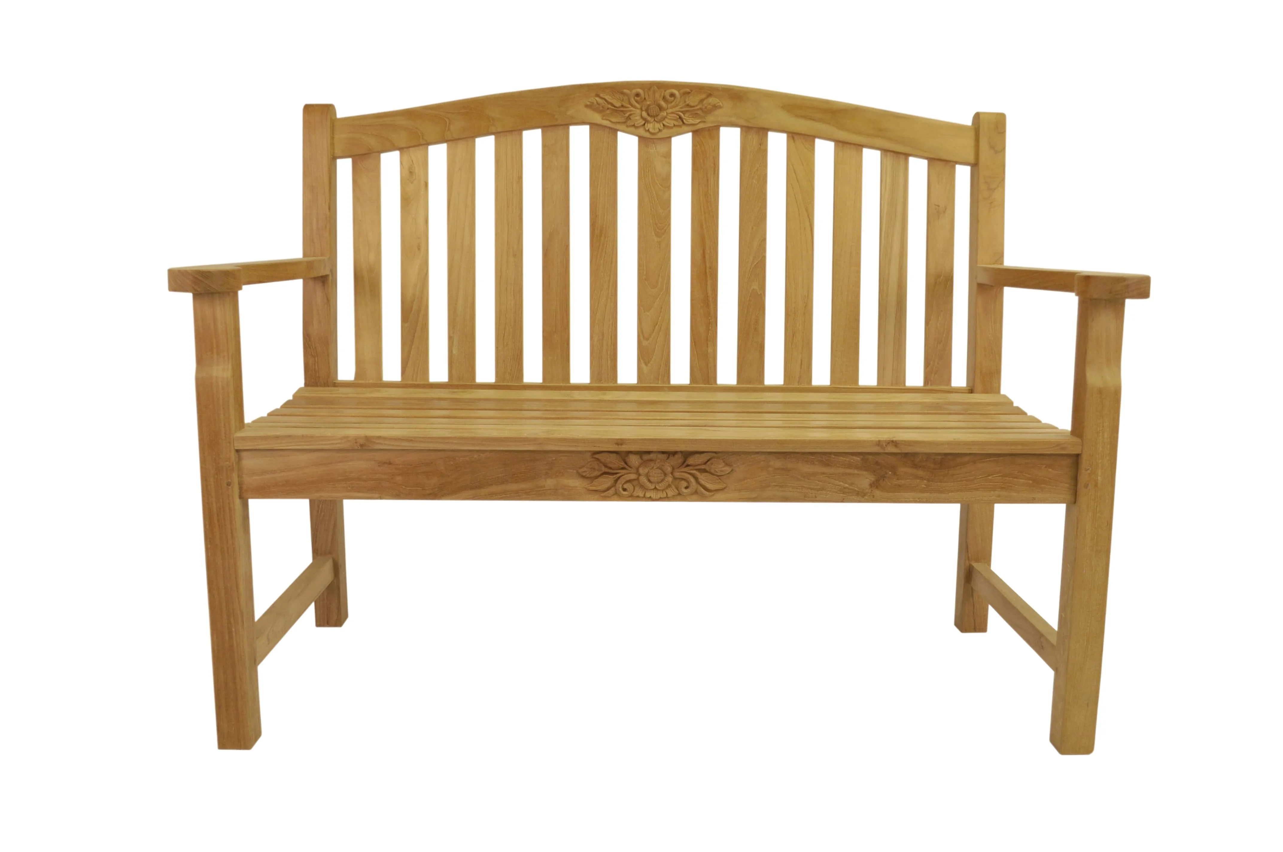 Raw Teak 50" Round Rose Bench, 37 H x 50 W x 24 L, Delivered Fre In 5 - 9 Working Days