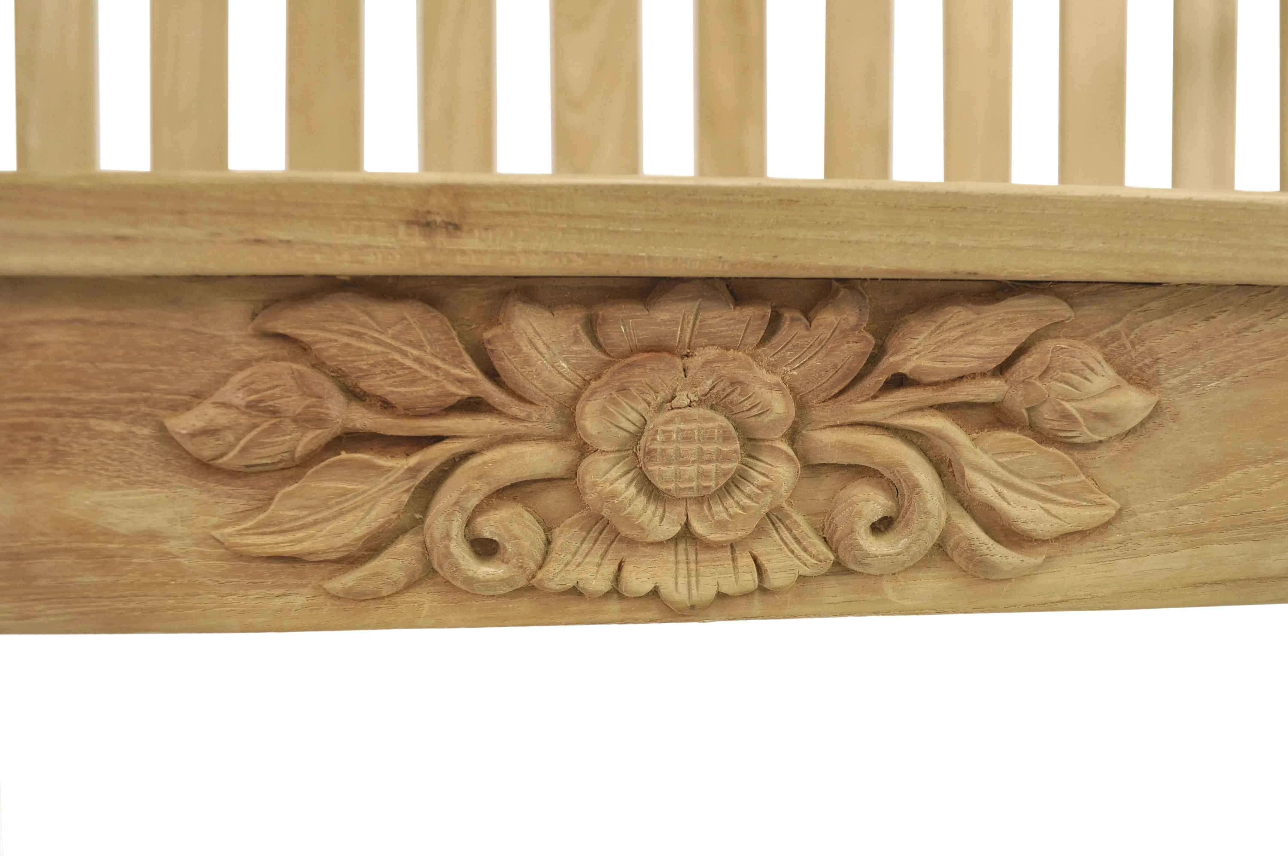 Raw Teak 50" Round Rose Bench, 37 H x 50 W x 24 L, Delivered Fre In 5 - 9 Working Days