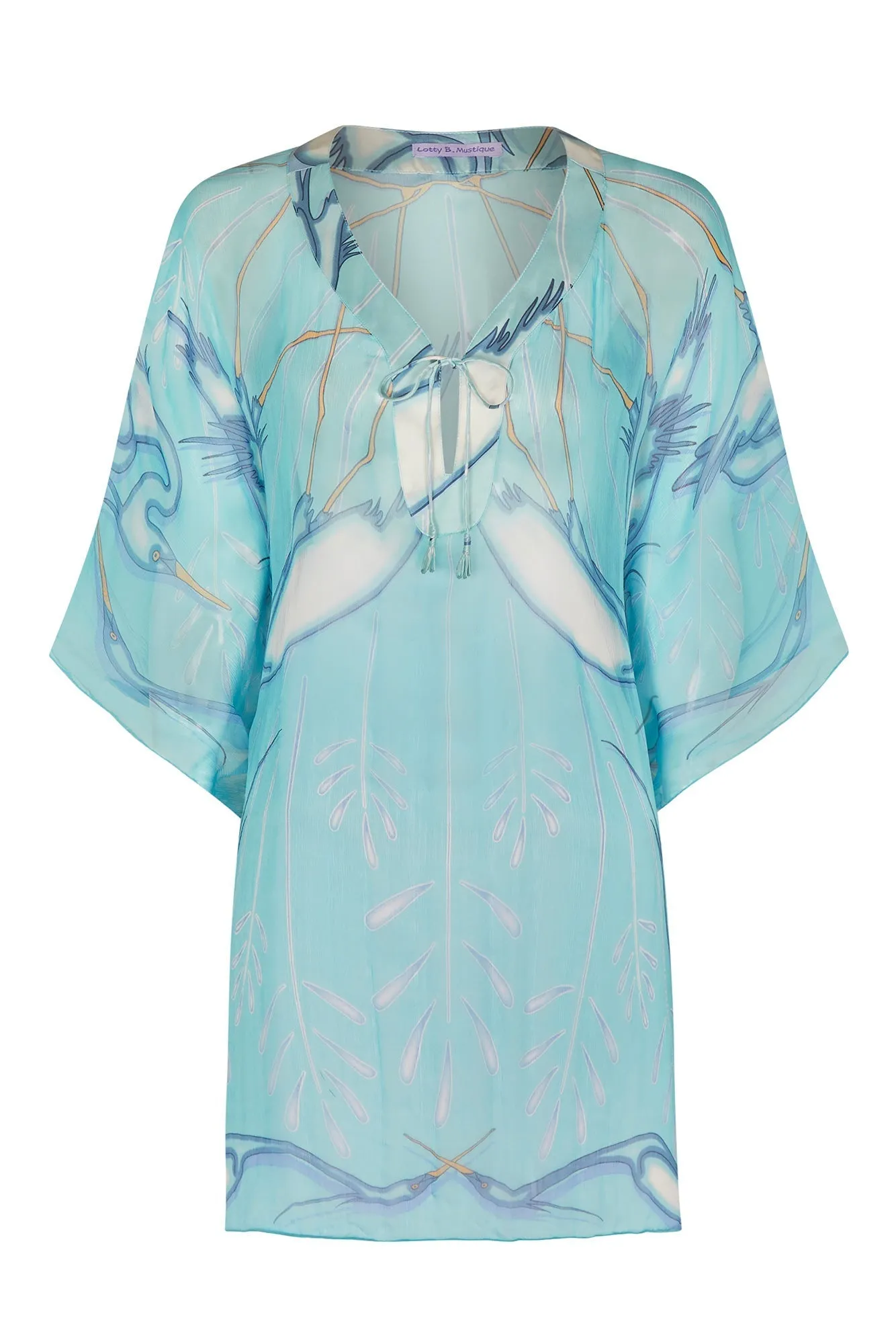 Silk Chiffon Cosima Kaftan EGRET