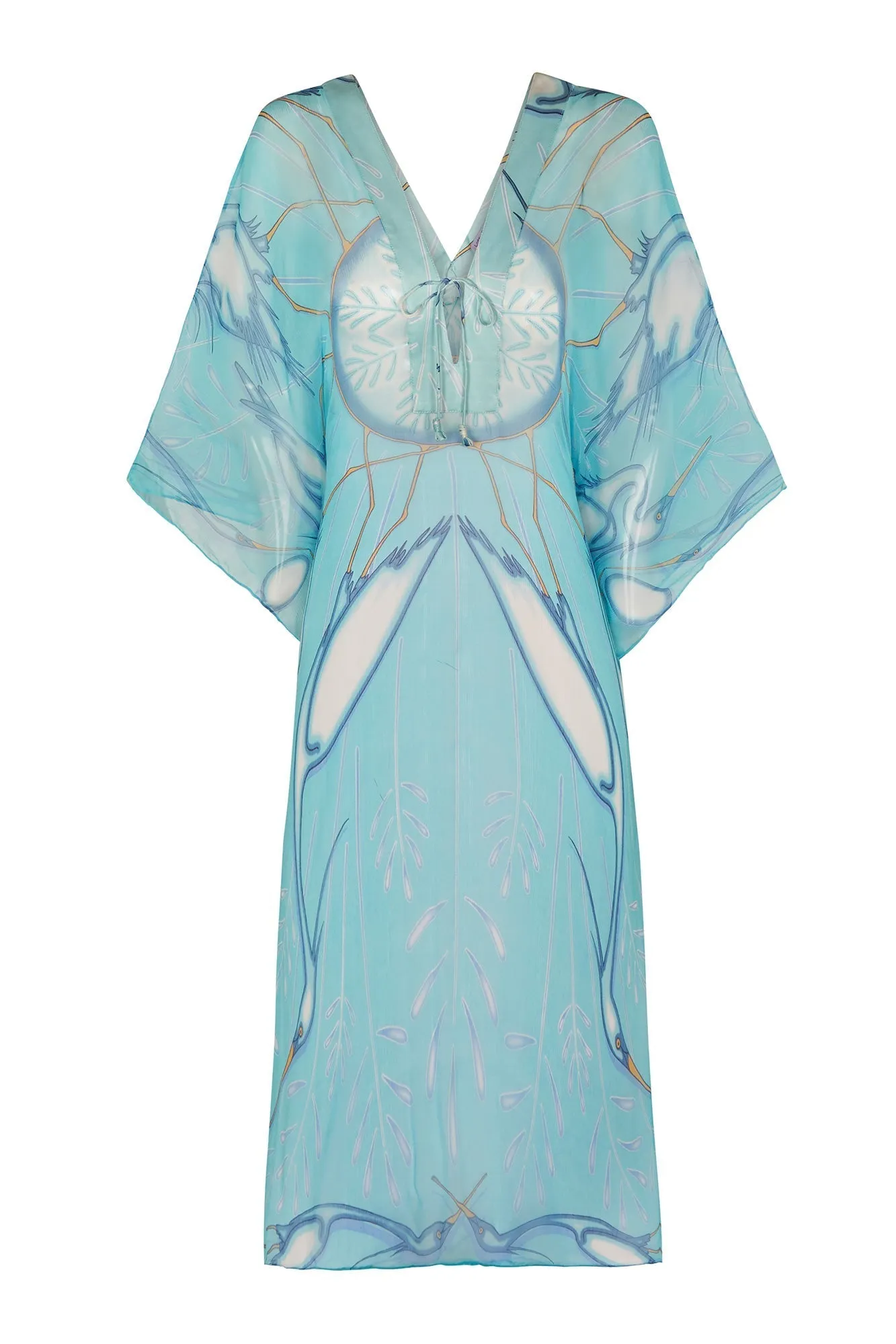 Silk Chiffon Ellie Kaftan EGRET