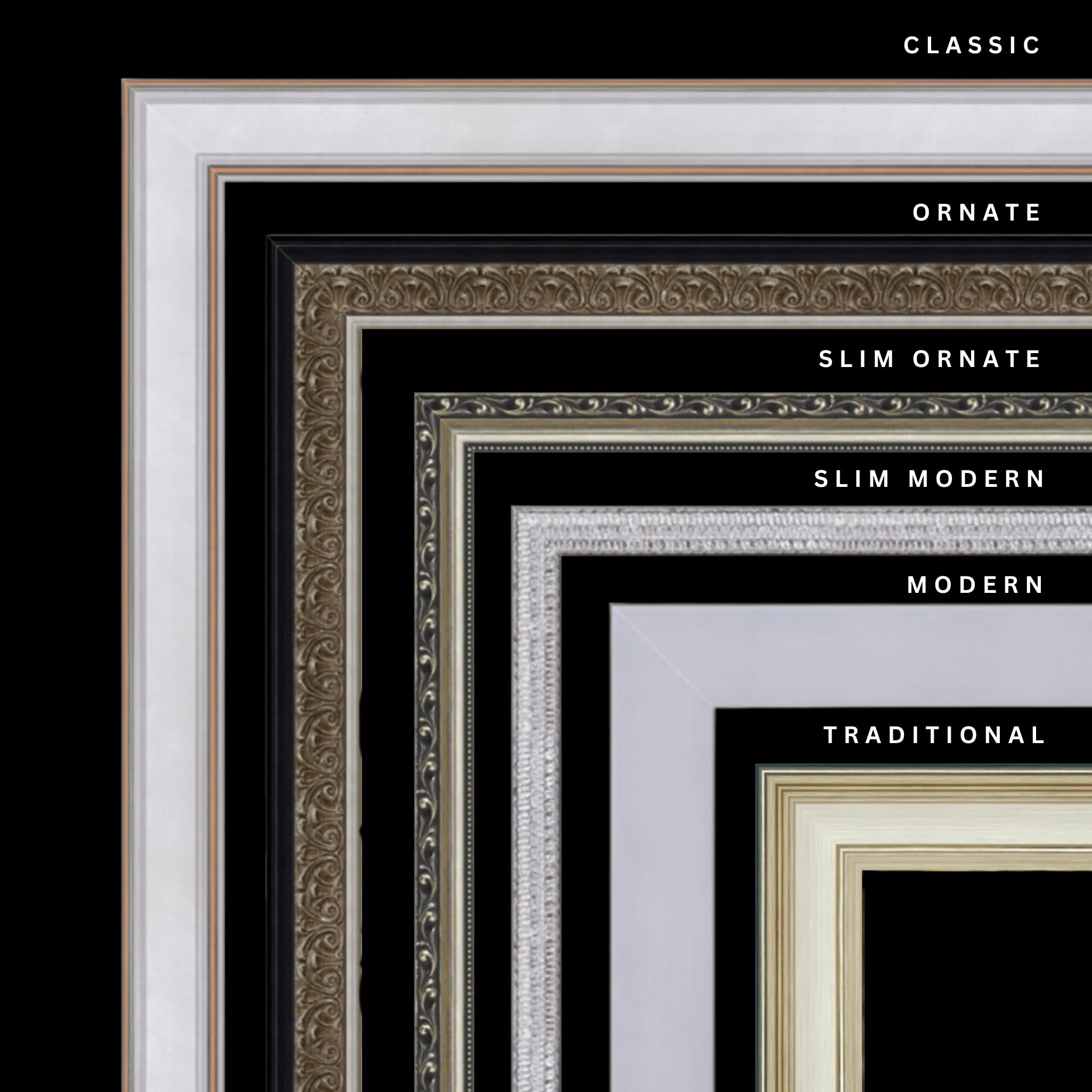 Silver 14x46 Picture Frame Ornate Traditional Classic Antique