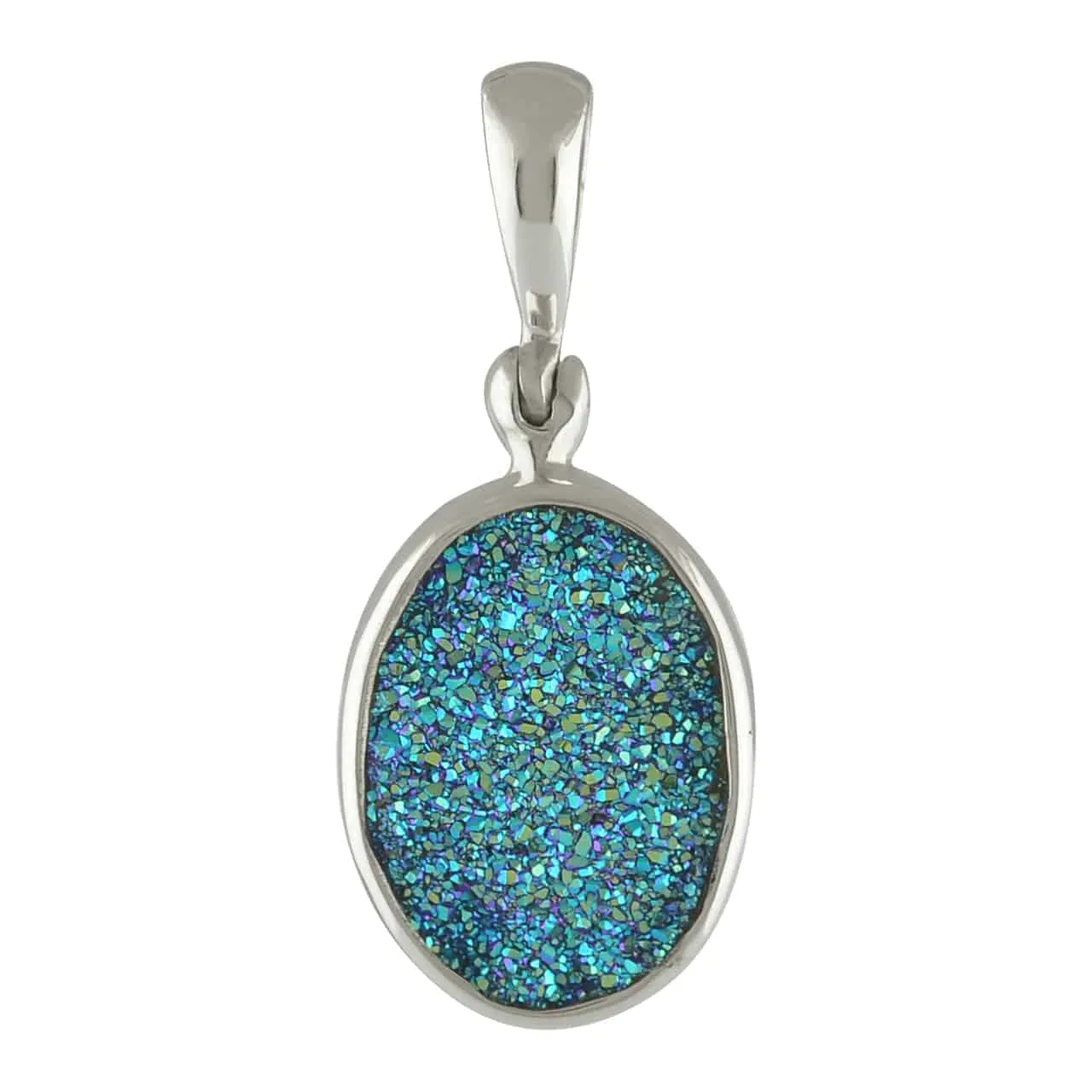 Starborn Creations Quartz Drusy Pendant in Sterling Silver - Blue/Green