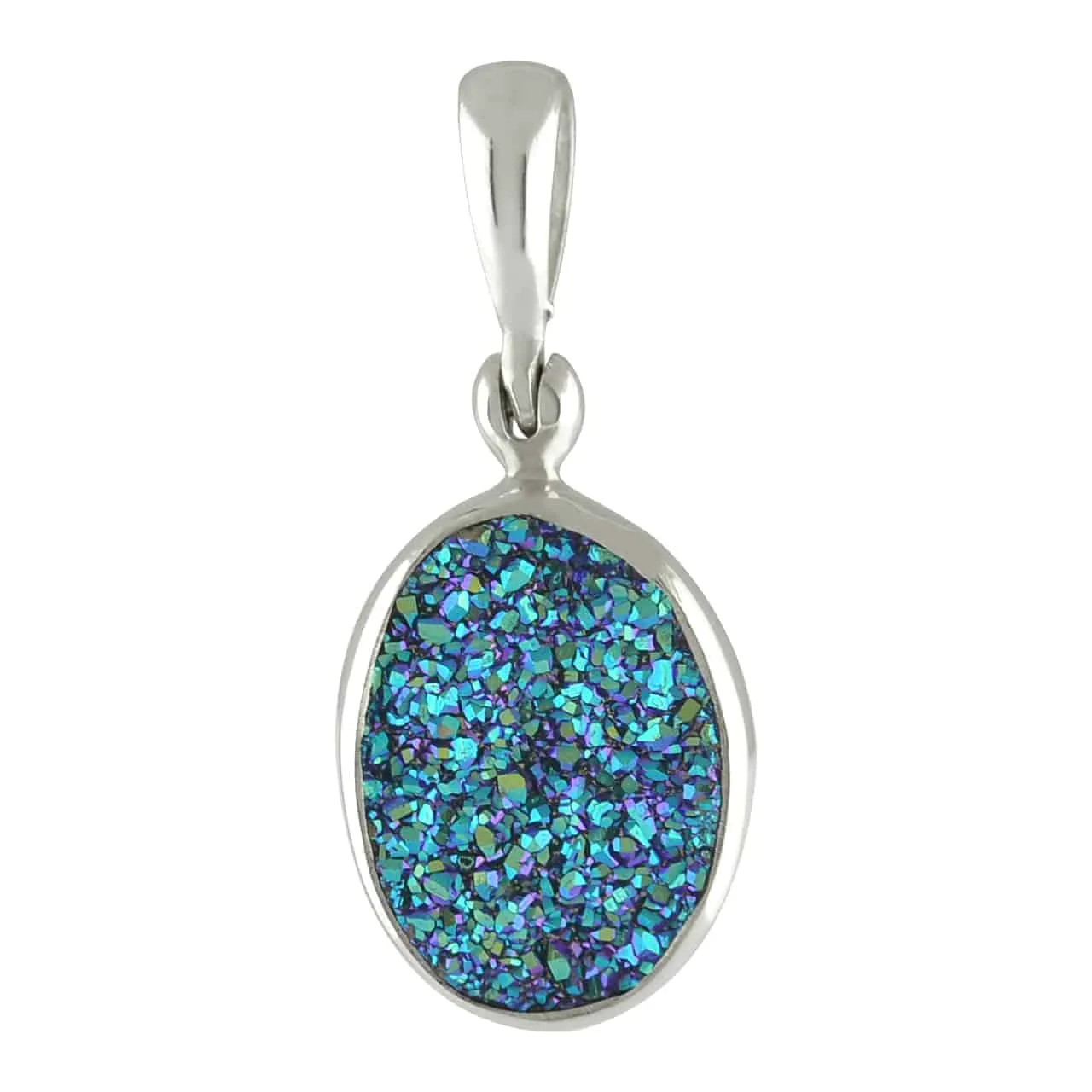 Starborn Creations Quartz Drusy Pendant in Sterling Silver - Blue/Green