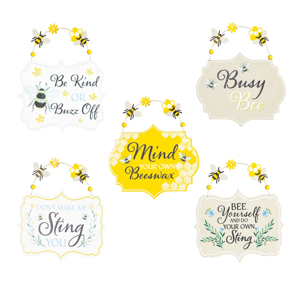 Wood Bee Sign - 6 Styles